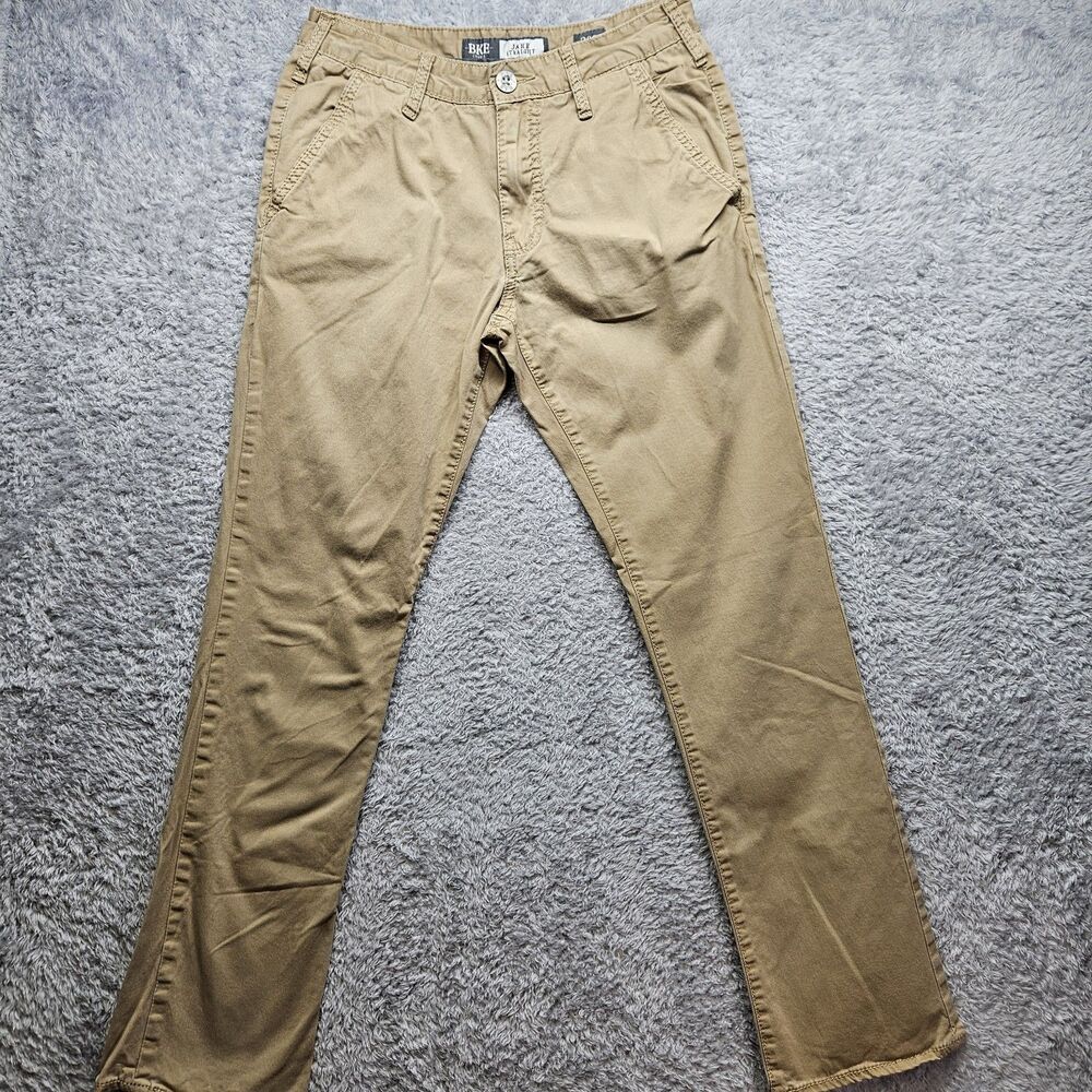 BKE Mens Jake Straight Tan Chino Pants 30x29 Casual Preppy Classic